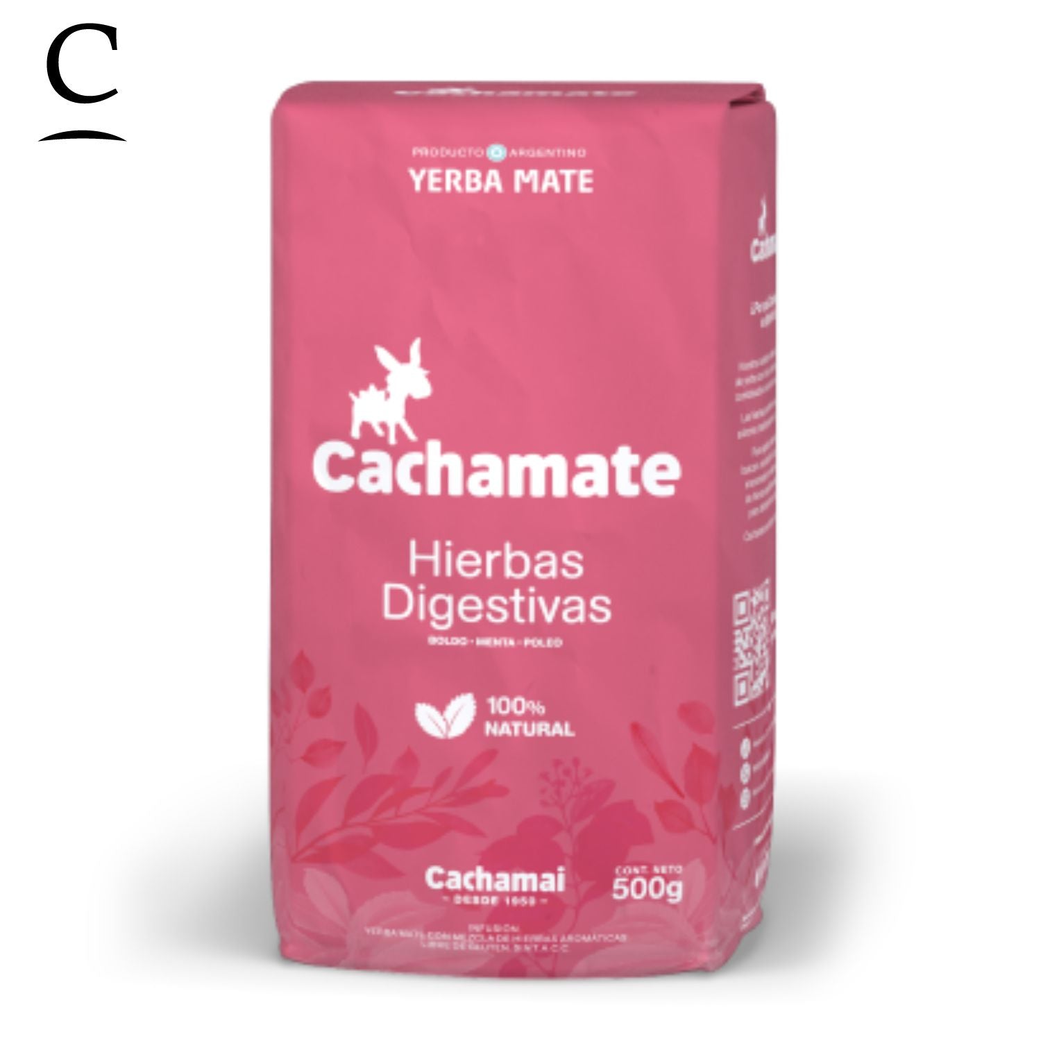 Cachamate Yerba Mate Hierbas Digestivas x 500g (Rosa)