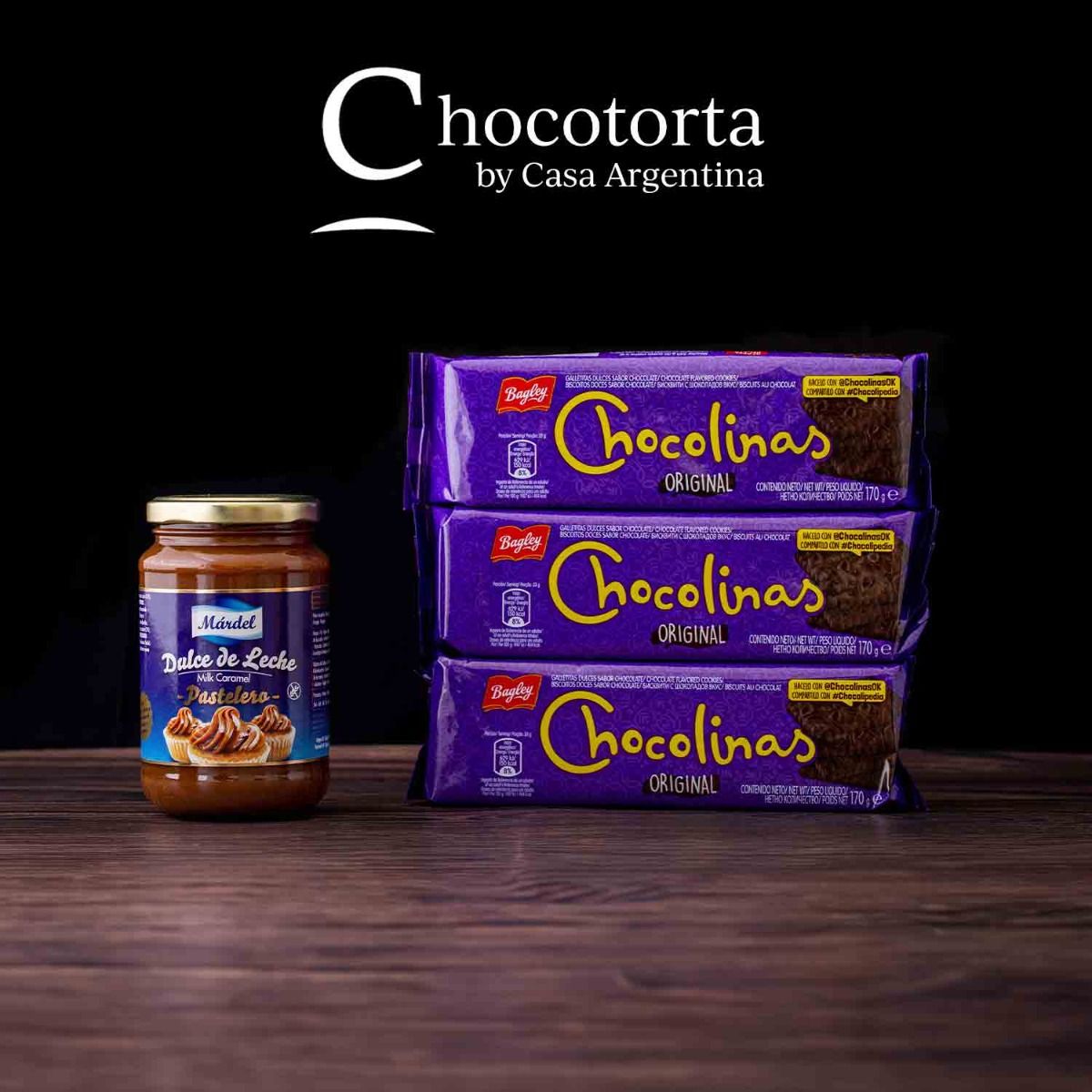 CHOCOTORTA PROMO WITH DULCE DE LECHE MARDEL REPOSTERO x 450G