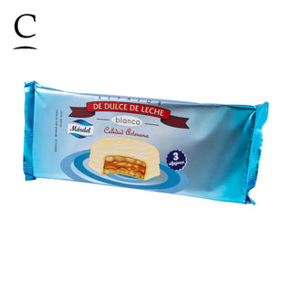 Mardel Alfajor Blanco, Argentine-style biscuit filled with dulce de leche and coated in white chocolate