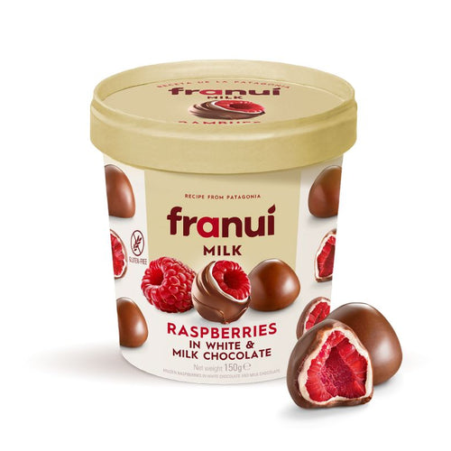 Casa Hard Raspberry Franui - Fresh frozen raspberries dipped in White and Milk Chocolate x ...