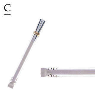 Metal Filtering Straw Silver Coated Curved flat shaped end